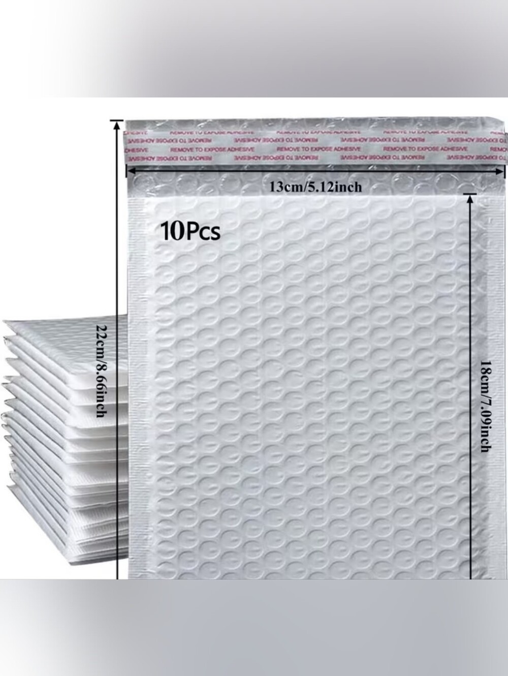 White Bubble Mailer Envelopes 5x7 - 10 Pack